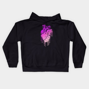 Pink Raimbow Human Heart Anatomy painting Kids Hoodie